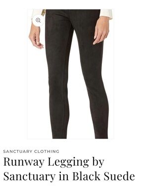 EUC | Sanctuary | Black Suede-Look Runway Legging
